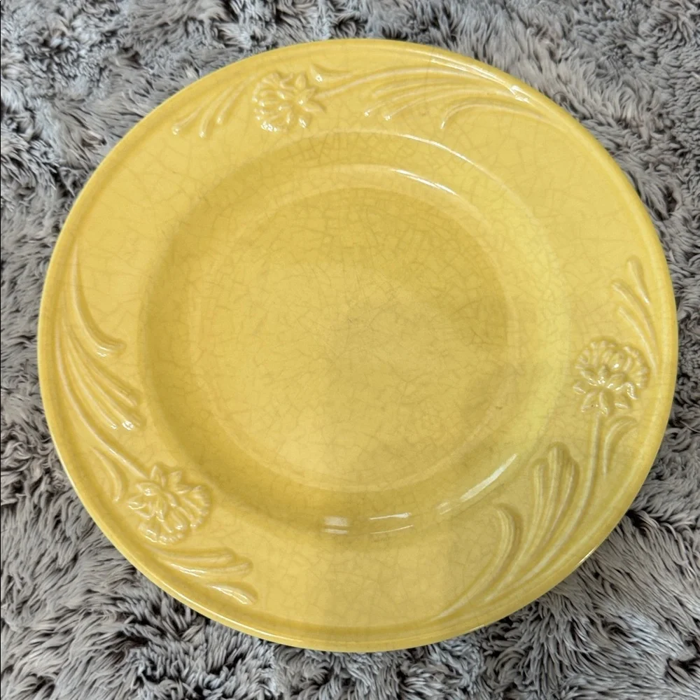 Lenox Poppies Rainbow Yellow Set of 4 Salad Lunch Plates 8.4